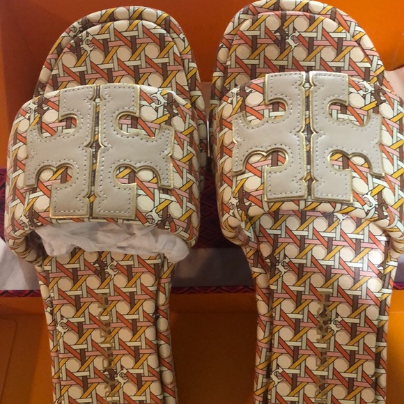 Tory Burch Double T slides size 9.5 - Picture 1 of 6